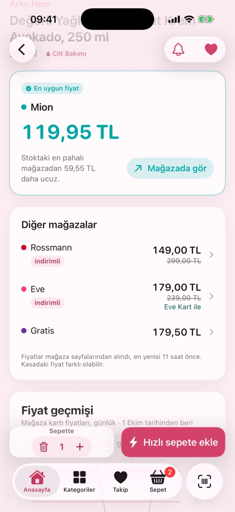 4. Mağazalar yan yana, kart fiyatıyla